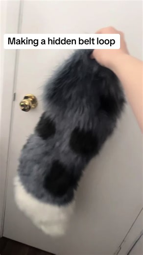 How to make a hidden belt loop in your fursuit tail! First time I’ve done this and I’m happy with how it came out :] #fursuitmaker #fursuitmaking #fursuittailtutorial #hiddenbeltloop #tailhiddenbeltloop #fursuittail #austrailianshepherd #furryfandom #furrytutorial #fursuitmakers