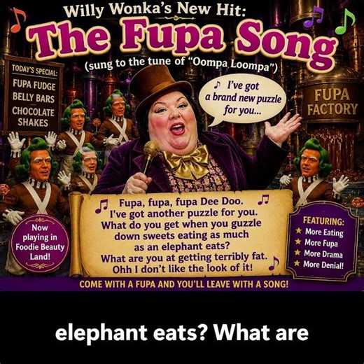 Foodie Beauty Sings "Fupa Song" - Willy Wonka's "Oompa Loompa Song"