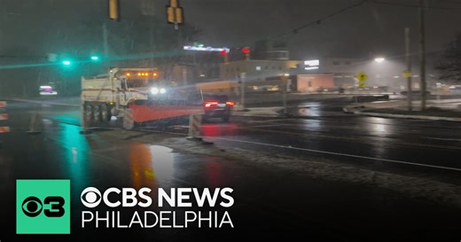 PennDOT crews continue to treat roads as snow begins to fall in Montgomery County