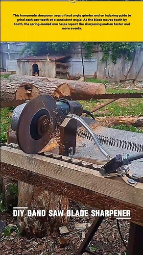 Homemade Band Saw Blade Sharpener Saves Old Teeth #DIYTools #Sawmill #Shorts