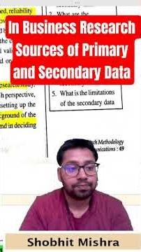 In Business Research Sources of Primary and Secondary Data #researchmethodology #researchmethods