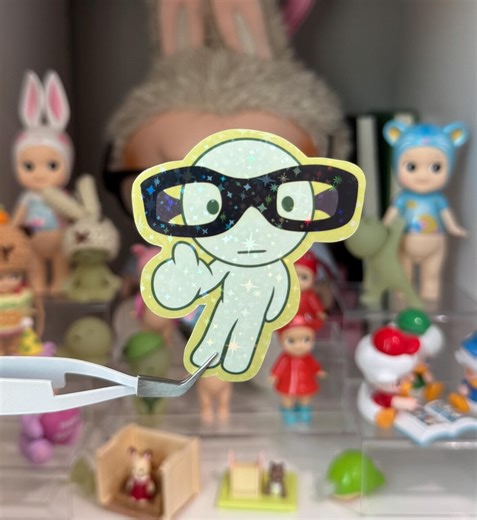 Green Guy Holographic Sticker - Etsy