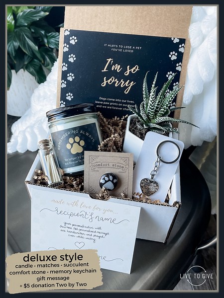 DOG Pet Loss Care Package   Donation to Two by Two • Pet Sympathy Gift • Loss of DOG • comfort Box • dog Remembrance Gift • Pet Memorial - Etsy