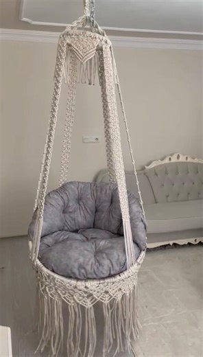 Macramé Hanging Chair – Handmade Boho Hammock Swing Chair, Handwoven Cotton Rope, Artisan Made in Iznik, Turkey - Etsy