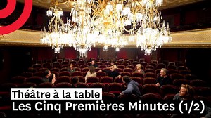 Première partie — Les Cinq Premières minutes, celles où les comédiens de la Troupe racontent un moment de théâtre, un moment de grâce auquel ils ont assisté, souvenir fondateur ou exemplaire du goût de chacun, celles qui leur ont donné envie de faire du théâtre. Le souvenir rémanent d’un spectacle inoubliable. Neuvième épisode de « Théâtre à la table », diffusé pour la première fois samedi 16 janvier à 19h. Réalisation : Clément Gaubert. Avec Claude Mathieu Véronique Vella Thierry Hancisse Anne 