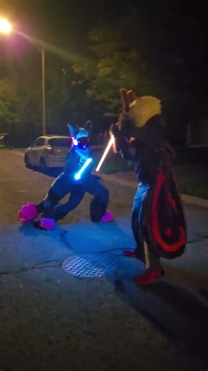 #furry #furries #fursuit #starwars moth fighting the lampface (protogen)