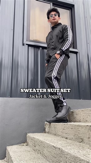 Stylish Sweater Suit Set: Jacket Jogger for Any Occasion