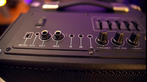 Sharper Image SBT1006BK Bluetooth Wireless Tailgate Speaker with Equalizer, Microphones & Guitars Inputs, Aux-in, Portable & Rechargeable (Black)