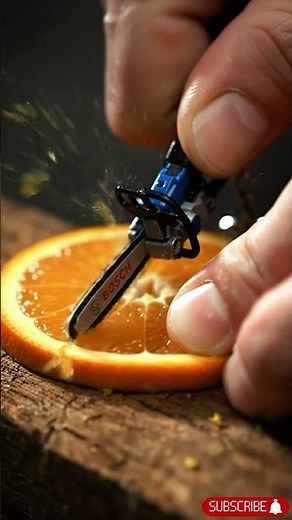 Tiny BOSCH Chainsaw That Actually Cuts Orange #chainsaw #minichainsaw