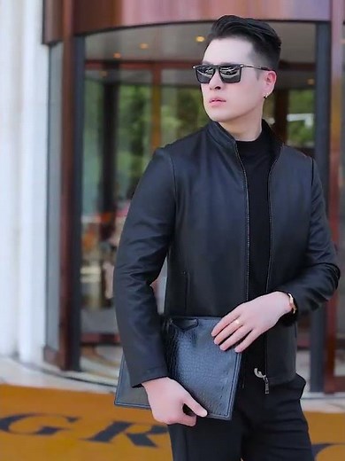Veste homme en cuir chic - Look homme 2025