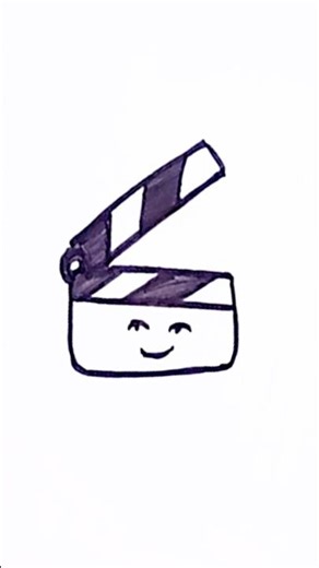 Cute Clapperboard easy drawing 🎬 simple art for kids #art #drawing #shortsfeed #shorts