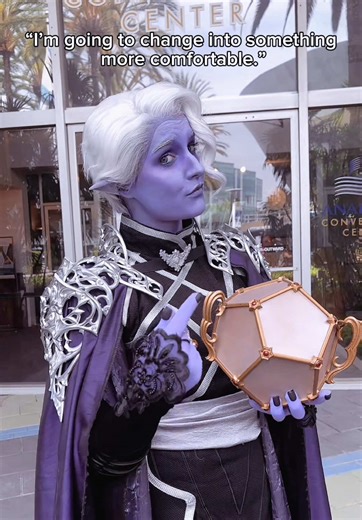 Sometimes you have to change out of your cosplay mid-day, and that’s okay. Become worse. 💜 Sweater vest is from the critical role shop! #criticalrole #criticalrolecosplay #essekthelyss