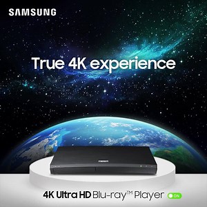 Watch movies like never before. Discover true 4K experience with the Samsung Ultra HD Blu-ray Player. Learn more at spr.ly/UltraHDBluRayPlayer. | Samsung
