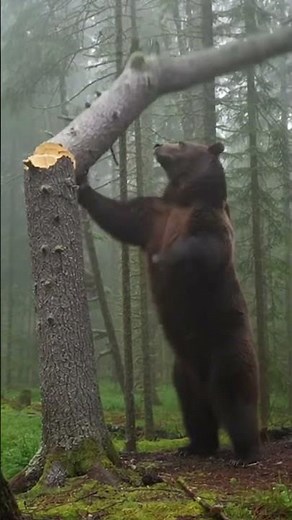 This Bear’s Strength is Actually Terrifying 🌲⚠️