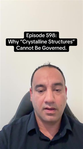Episode 598 Why “Crystalline Structures” Cannot Be Governed Crystalline structures cannot be governed because governance is a control mechanism, and crystalline structures do not operate through control. From a Field Mechanics perspective, governance assumes: • hierarchy • authority • rule enforcement • external correction • compliance mechanisms Crystalline structures contain none of these. A crystalline structure exists only while coherence is naturally maintained across the entire structure. 