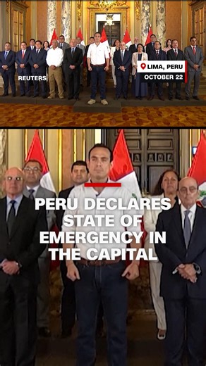 Peru's President Jose Jeri declared a 30-day state of emergency in the capital Lima and the neighboring province of Callao, saying the move was to battle rising crime. https://cnn.it/476cVJy | CNN International