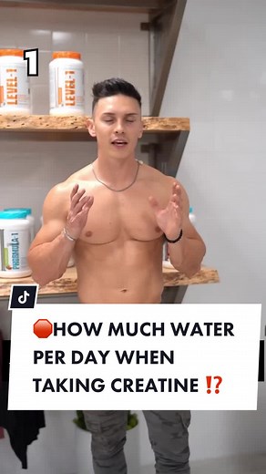 🛑HOW MUCH WATER PER DAY WHEN TAKING CREATINE ⁉️ #creatine #gym #fitness #supplements #supps