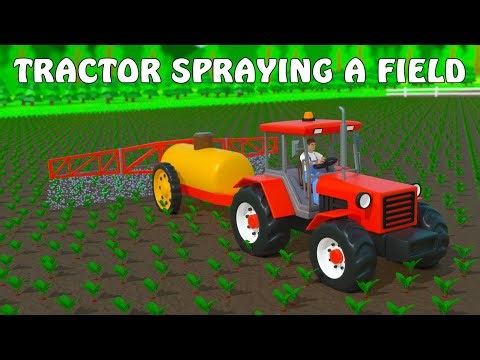 Happy Tractor Sprays the Field | Fun 3D Cartoon Animation 🚜🌾