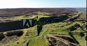 Rosedale Abbey Drone Flight - Ironstone mining and town - Aerial prores 4k - Clip 1