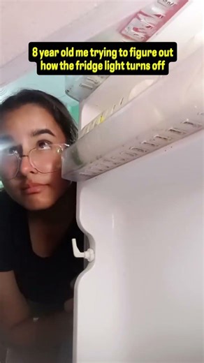 8 year old me try to figure out how the fridge light turn off 😏😱| #shorts #meme #childhoodmemories