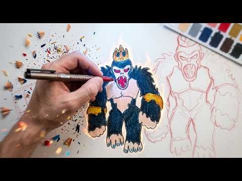 How to Draw Gorilla King from Roblox Steal an Egg