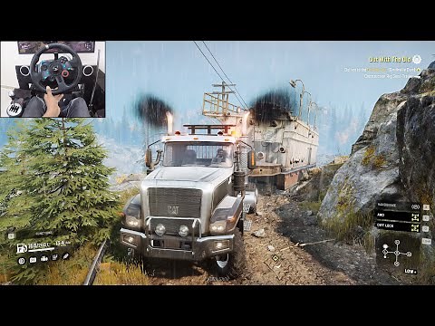 Caterpillar CT680 - Oversized construction trailer - SnowRunner | Logitech g29 gameplay