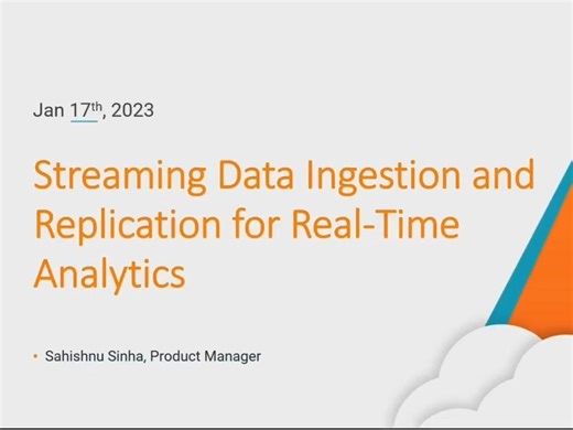 用于实时分析的流式数据摄取和复制