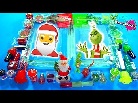 Mixing Slime Santa Claus vs. Grinch (Christmas) - Supermanualidades