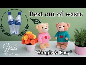 Teddy Bear Craft Tutorial: Easy DIY Plastic Bottle Teddy Bear for Kids & Home Decor