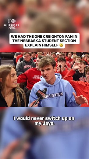Hurrdat Sports on Instagram: "Cole, a Creighton fan but Nebraska student, decided to wear blue today and it has not gone over well. @anamariebell had him explain himself. 🤣"