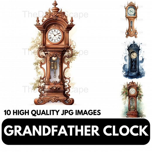 Grandfather Clock Clipart – High Quality Jpgs, Commercial Use (instant Download) - Etsy