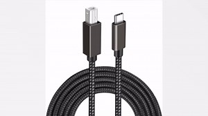 USB 2.0 Printer Cable 3.3Ft, Braided USB-C to USB-B Printer Cord Compatible for HP, Canon, Brother, Samsung, Dell, Epson, Brother, Lexmark, Xerox and More