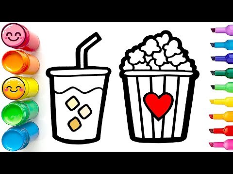 How to Draw a Popcorn and Soda Combo | Step by Step Drawing Guide