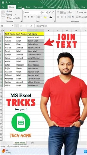 ✔ MS Excel Text Join Formula For You! 🔥💯 #excelformula #exceltricks #exceltutorial #shortsvideo #ai