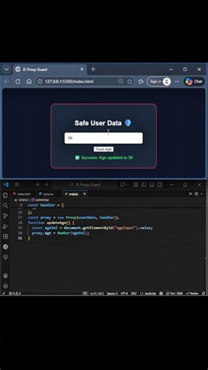 JS Proxy Guard using HTML CSS and JavaScript. #coding #webdesign #animation #code #programming