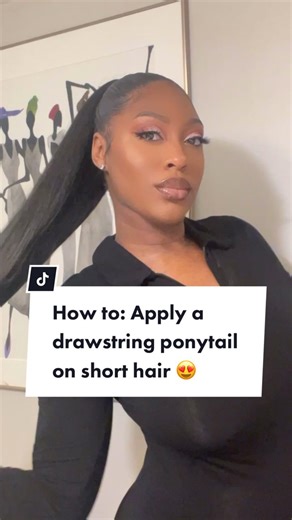 How to Slay a Drawstring Ponytail on Short Relaxed Hair