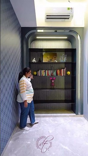 Cozy Library Corner Next to Staircase 📚✨ | First Floor Interior Design Ideas