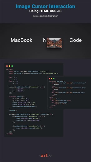 Image Cursor Interaction When Hovering Over Text Using HTML & JavaScript 😱