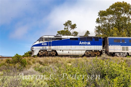 Amtrak Fans (Moderated) | Amtrak F59PH number 459, leads a northbound Pacific Coast Surfliner on April 4, 2018 | Facebook