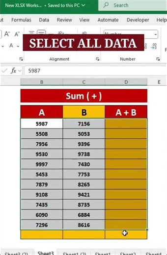 Sum Function in Excel. #excel #exceltips #exceltricks #exceltutorial #shortsfeed #viral #education