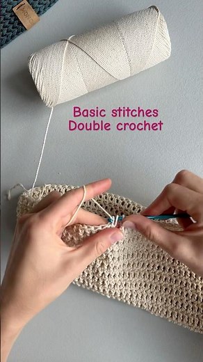 Crochet stitch tutorial: double crochet #crochet #crochettutorial #crochetstitch