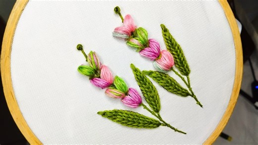 Simple Needle work hand embroidery design ll easy and beautiful hand embroidery design for beginners 👍🏻❤️ #ytshorts #fblifestyle #handembroidery #flowers #viralreelschallenge | soni's art & creations