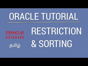 SQL - Restrictions and Sorting | Oracle Tamil Tutorial | iCoding
