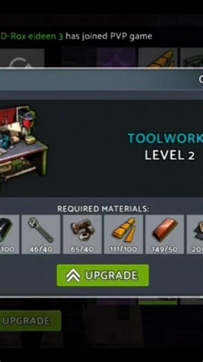 Tomorrow MMO nuclear quest, upgrading tool work bench to level 2