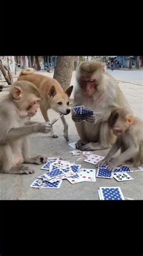 Monkey Reaction! Monkeys’ Card Game! 🐶🐒🃏😂 | Beastro Shorts