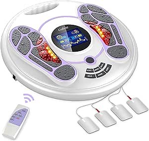 Medical EMS Foot Massager for Neuropathy and Foot Blood Circulation - FSA & HSA Approved TENS Units for Feet with 4 Electrode Pads for Body Pain Relief, Foot Circulation Stimulator Device