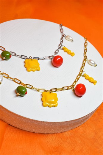 Italian Pasta Charm Necklace - Etsy