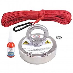 Brute Magnetics- 575 lb Magnet Fishing Bundle, Includes 2.95" Single Sided Rare Earth Neodymium Magnet, 100ft Nylon Paracord with Carabiner, and Threadlocker