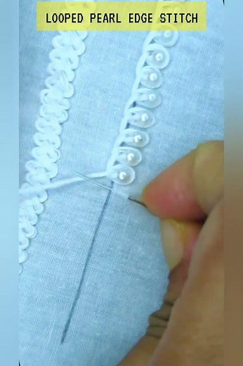 Silent Beauty in Every Thread — Looped Pearl Edge by Hand #handbroidery #embroideryart