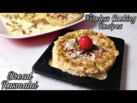 5 minute Fireless Cooking recipes for competition | Soft , Tasty , Fluffy Bread RasMalai